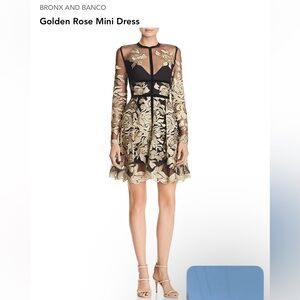 Bronx and Banco Golden Rose Mini Dress Size M